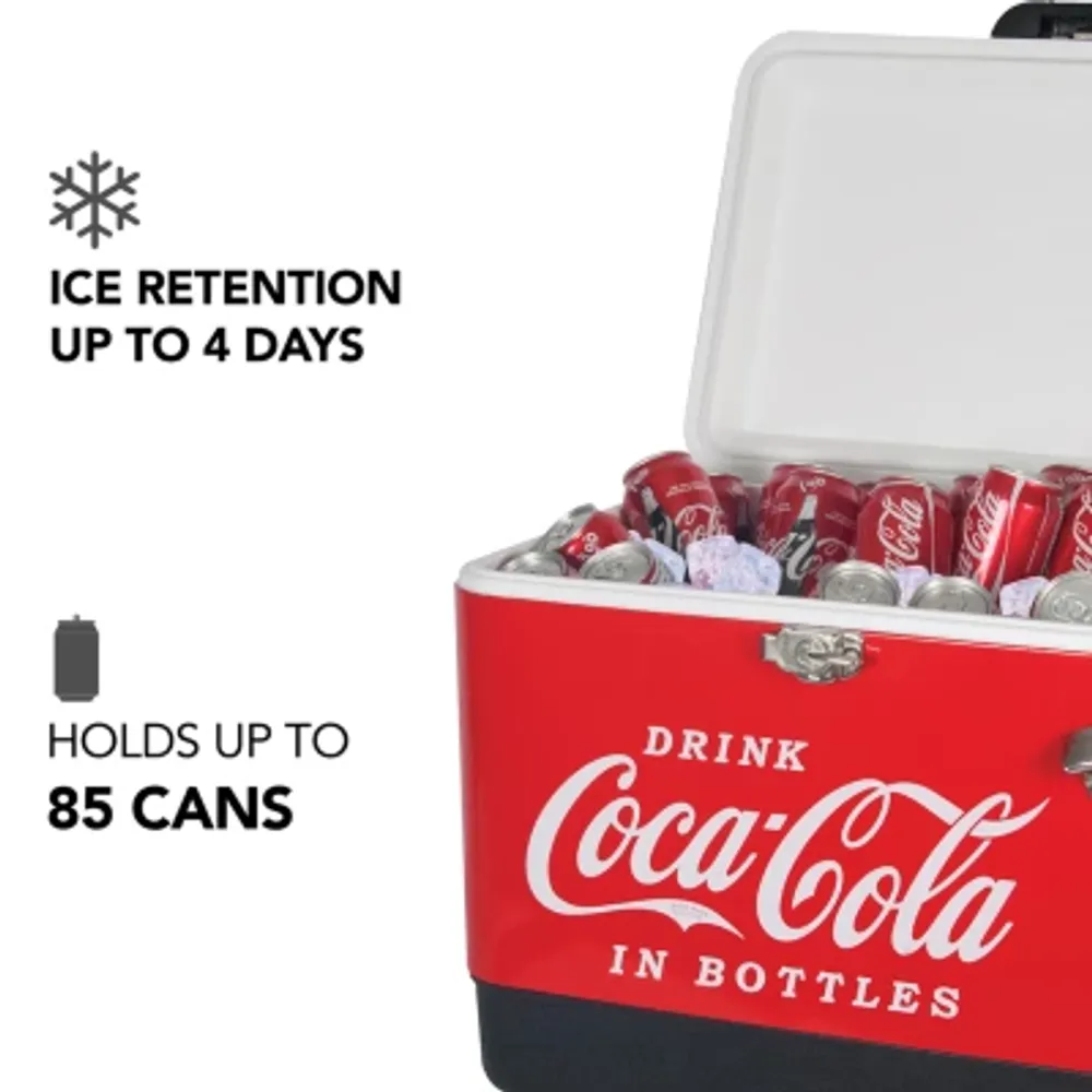 Coca-Cola Ice Chest Cooler with Bottle Opener- 51L (54 qt)- 85 Cans
