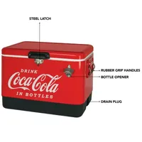 Coca-Cola Ice Chest Cooler with Bottle Opener- 51L (54 qt)- 85 Cans