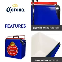 Corona Retro Ice Chest Cooler with Bottle Opener 13L (14 qt)- Blue and Red