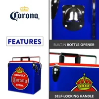 Corona Retro Ice Chest Cooler with Bottle Opener 13L (14 qt)- Blue and Red