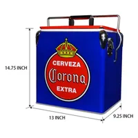 Corona Retro Ice Chest Cooler with Bottle Opener 13L (14 qt)- Blue and Red