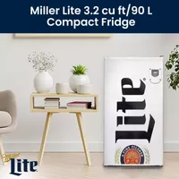 Miller Lite Compact Fridge with Bottle Opener- 90 L/ 95 Qt 3.2 Cu Ft