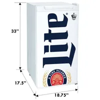 Miller Lite Compact Fridge with Bottle Opener- 90 L/ 95 Qt 3.2 Cu Ft