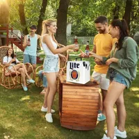 Miller Lite Retro Ice Chest Cooler with Bottle Opener 13L (14 qt)- White and Blue