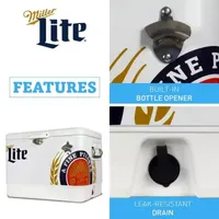 Miller Lite Ice Chest Cooler with Bottle Opener- 51L (54 qt)- 85 Cans