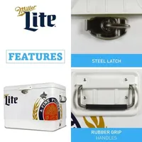 Miller Lite Ice Chest Cooler with Bottle Opener- 51L (54 qt)- 85 Cans