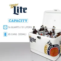 Miller Lite Ice Chest Cooler with Bottle Opener- 51L (54 qt)- 85 Cans