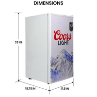 Coors Light Compact Fridge with Bottle Opener- 90 L/ 95 Qt 3.2 Cu Ft