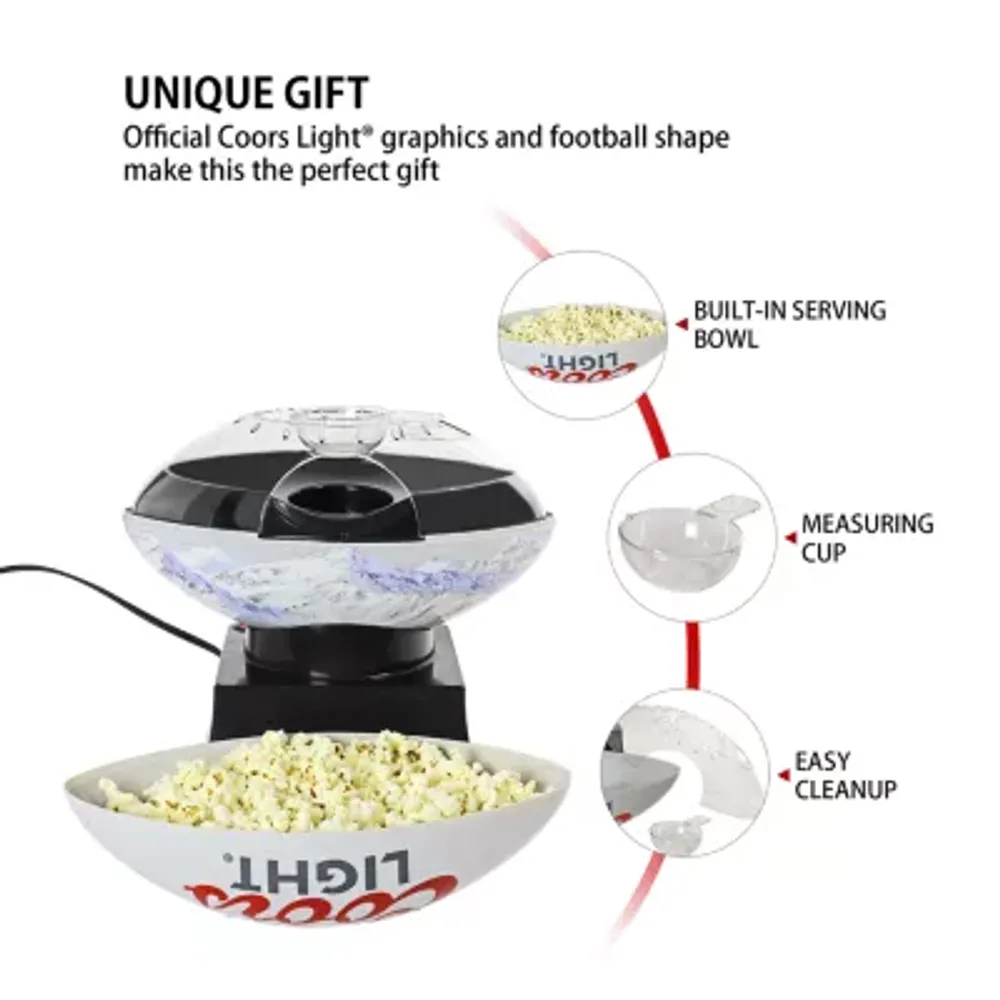 Coors Light Hot Air Popcorn Maker Air-Popper with Football Serving Bowl