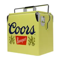 Coors Banquet Retro Ice Chest Cooler with Bottle Opener 13L (14 qt)- Yellow and Silver