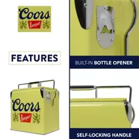 Coors Banquet Retro Ice Chest Cooler with Bottle Opener 13L (14 qt)- Yellow and Silver