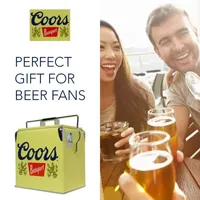 Coors Banquet Retro Ice Chest Cooler with Bottle Opener 13L (14 qt)- Yellow and Silver