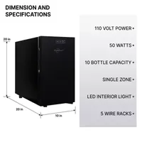 Koolatron Urban Series 10 Bottle Wine Cooler Freestanding Wine Fridge