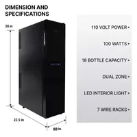 Koolatron Bottle Dual Zone Wine Cooler Freestanding Wine Fridge