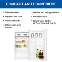 Koolatron Compact Fridge with Freezer- 3.2 Cu Ft- White