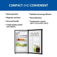 Koolatron Stainless Steel Compact Fridge with Freezer- 4.4 cu ft (124L)