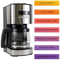 Kenmore Aroma Control Programmable 12-cup Coffee Maker- Black/Stainless