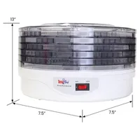 Total Chef Countertop Food Dehydrator- 5 Tray Dryer for Fruit- Jerky