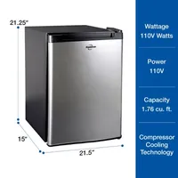 Super Kool 45 Portable Fridge 1.76 Cu Ft 12V Stainless Steel