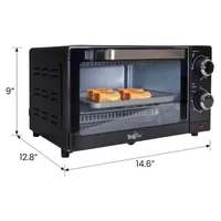 Total Chef 4-Slice Toaster Oven- 1000 Watts