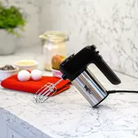 Total Chef 6-Speed Hand Mixer- 250 Watts with Turbo Boost- Black Silver