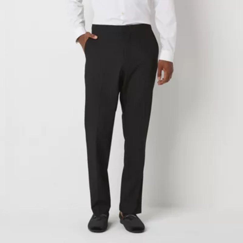 J. Ferrar Ultra Mens Stretch Fabric Regular Fit Tuxedo Pants