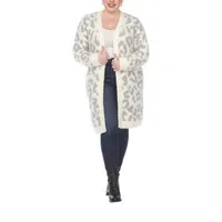 White Mark Midweight Plus Faux Fur Coat