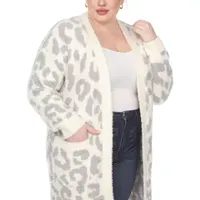 White Mark Midweight Plus Faux Fur Coat