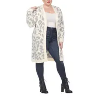 White Mark Midweight Plus Faux Fur Coat