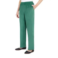 Alfred Dunner Womens Mid Rise Comfort Waistband Straight Corduroy Pant