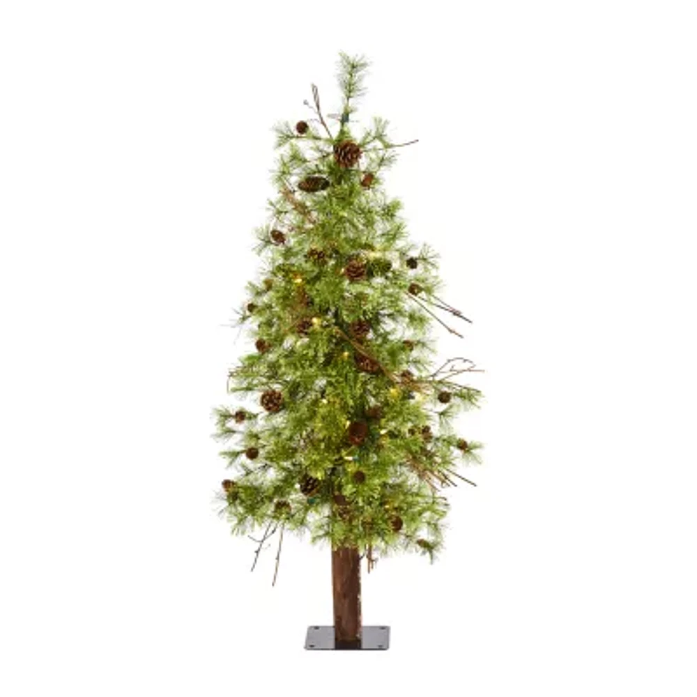 Nearly Natural Wyoming Faux 4 Foot Pre-Lit Christmas Tree