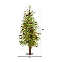 Nearly Natural Wyoming Faux 4 Foot Pre-Lit Christmas Tree