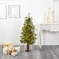 Nearly Natural Wyoming Faux 4 Foot Pre-Lit Christmas Tree