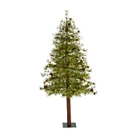 Nearly Natural Wyoming Faux 6 Foot Pre-Lit Christmas Tree