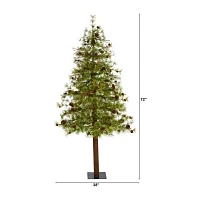 Nearly Natural Wyoming Faux 6 Foot Pre-Lit Christmas Tree