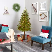 Nearly Natural Wyoming Faux 6 Foot Pre-Lit Christmas Tree