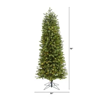 Nearly Natural Slim Faux / Foot Pre-Lit Spruce Christmas Tree