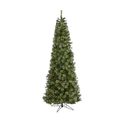 Nearly Natural Cashmere Slim Faux 9 Foot Pre-Lit Christmas Tree