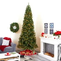 Nearly Natural Cashmere Slim Faux 10 Foot Pre-Lit Christmas Tree