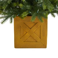 Nearly Natural Faux In Decorative Planter 6 Foot Pre-Lit Fir Christmas Tree