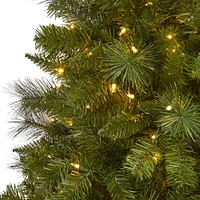 Nearly Natural Faux 6 Foot Pre-Lit Spruce Christmas Tree