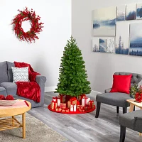 Nearly Natural Faux 5 Foot Pre-Lit Spruce Christmas Tree