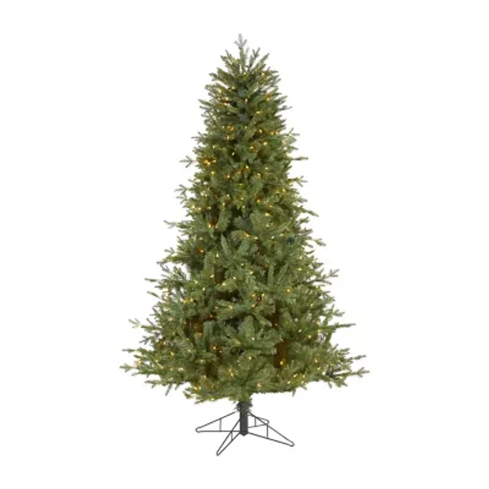 Nearly Natural Faux 6 1/2 Foot Pre-Lit Spruce Christmas Tree