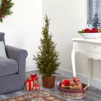 Nearly Natural Natural Look Faux Planter 4 Foot Christmas Tree