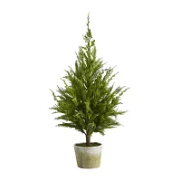 Nearly Natural Faux Planter 3 1/2 Foot Cedar Christmas Tree