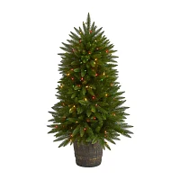 Nearly Natural Sierra Faux 5 Foot Pre-Lit Fir Christmas Tree