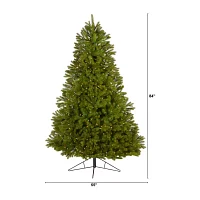 Nearly Natural Flat Back Faux 7 Foot Pre-Lit Spruce Christmas Tree