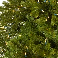 Nearly Natural Flat Back Faux 7 Foot Pre-Lit Spruce Christmas Tree