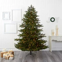 Nearly Natural Real Touch Faux 7 1/2 Foot Pre-Lit Spruce Christmas Tree