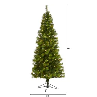 Nearly Natural Valley Faux 6 1/2 Foot Pre-Lit Pine Christmas Tree